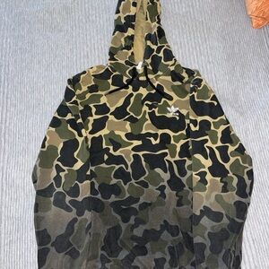 Adidas Originals Camo Dip Dye Pullover Hoodie Brown Fleece Ombre Men's Medium